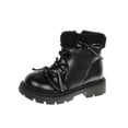 thumbnail image 2 of Bnwani Girls Boots Ankle PU Leather Side Zipper Fleece Lined Velvet Bow Flat Princess Booties 3-9 Years, 2 of 9