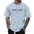 thumbnail image 3 of Afdoent T Shirts For Men Male Casual Short Sleeve T Shirt With Letter Print And City Theme For Daily Wear And Outings Comfortable Fit Fashion Tee Shirts, 3 of 5