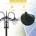 thumbnail image 3 of CoSoTower 3-head LED Solar Light Lamp Street Light Post with Planter, Solar-powered Lamp Post, Black, 3 of 7