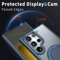 thumbnail image 5 of 360° Spin Magnetic Stand for Samsung Galaxy S25 Ultra Case, Compatible with Magsafe, Military Grade Slim Protective Case with Kickstand & Ring Holder, Translucent Frosted, for S25 Ultra, Blue, 5 of 6