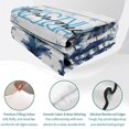 thumbnail image 4 of Quilts Queen Size Bedding Set, Blue Christmas Tree Lightweight Quilted Comforter, Xmas Trees Snowflake Vintage Soft Reversible Bedspread Coverlet with Pillow Covers for All Season, 90" x 96", 4 of 9