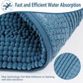 thumbnail image 2 of 2pcs Microfiber Bath Rug Non Slip Washable, Soft Absorbent Chenille Bathroom Rug, Extra Thick Bath Mat for Bathroom Floor Sink Tub and Shower, 20" x 32"/17" x 24", Turquoise Blue, 2 of 7