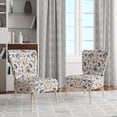 thumbnail image 2 of Designart "Soft Colors Botanicals Pattern Ii" Upholstered Bohemian & Eclectic Accent Chair and Damask Arm Chair - Multiple Color & Pattern, 2 of 7