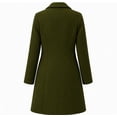 thumbnail image 3 of Vixolx Womens Mid Length Coat Notched Lapel Single Breasted Overcoat with Patch Pockets Fall Winter Business Casual Outerwear, 3 of 7