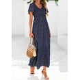 thumbnail image 4 of Vestido PRETTYGARDEN Boho Maxi Floral Cuello en V Manga Corta XL, 4 of 8