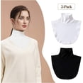 thumbnail image 6 of Zhengup Women's Solid Stripe Turtleneck Dickey Collar Wear Outer or in Sweater Hoodie High Neck Mock Collar, 6 of 6