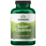 Swanson Super Cayenne - Herbal Supplement Promoting Heart Health, Circulation & Blood Flow - Natural Formula w/Ginger Rhizome, Hawthorne Berry & Lecithin - (250 Veggie Capsules)