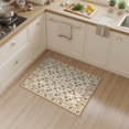 thumbnail image 2 of ODIKA 3'x5' Washable Area Rug Non-Slip, Flatweave, Easy Care Neutral Fall Vintage Trellis Delicate Border Scroll Cream Boho for Hallway, Laundry Room, 2 of 7