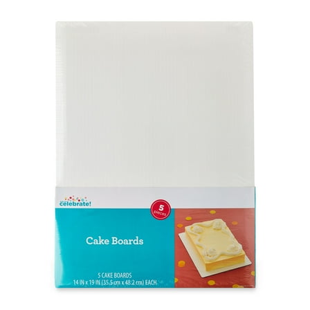 14" x 19" White Paper Cake Boards, 5 Count, by Way To Celebrate
