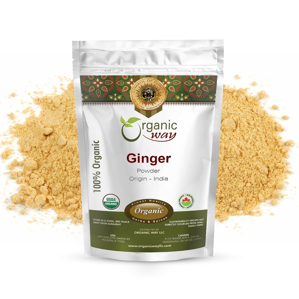 Organic Way Ginger Root Powder (Zingiber Officinale Roscoe) - Adds Flavour & Aroma | Organic & Kosher Certified | Vegan, Non GMO & Gluten Free | USDA Certified - 1 lbs / 16 oz