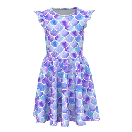 

Toddler Girls Casual Ruched Print Summer Princess Dresses Clothes