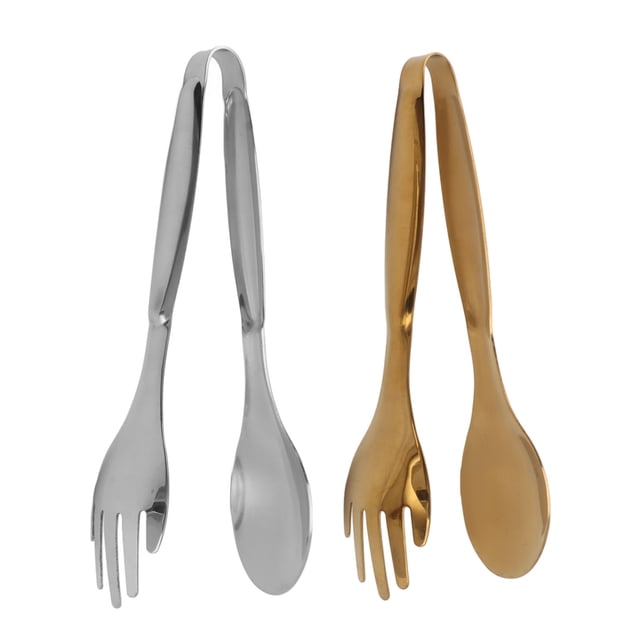 Pinces à Fourchette Cuillère 2 Pièces, Pinces De Service Alimentaire En Acier Inoxydable 304 Pour Barbecue Buffet Friteuse Grille-pain Pâtes Salade Fournitures De Cuisine