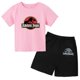 thumbnail image 3 of Camiseta con estampado de dinosaurio de Jurassic Park, trajes de verano para niños, camisetas de manga corta y pantalones cortos con estampado de dibujos animados, 3 of 5