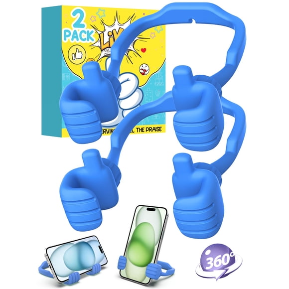 Soporte para teléfono CALDEVER con el pulgar hacia arriba, rotación de 360°, paquete de 2