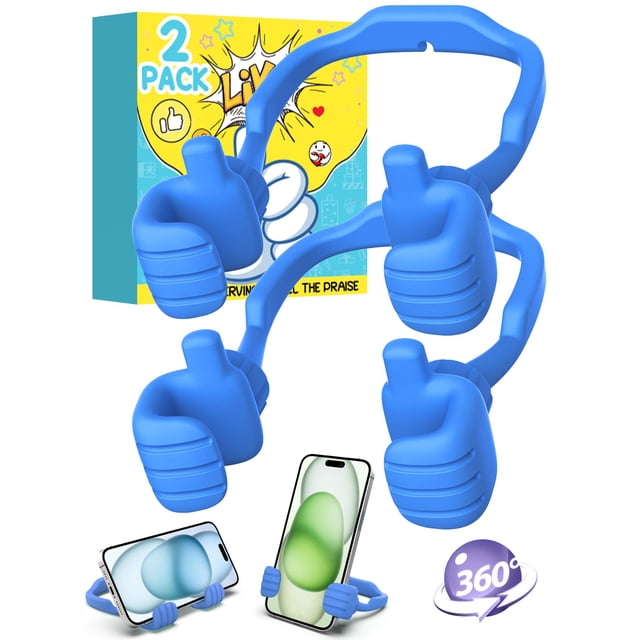 Soporte para teléfono CALDEVER con el pulgar hacia arriba, rotación de 360°, paquete de 2