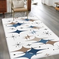 thumbnail image 3 of 3'x5' Area Rugs, Blue Brown Diamond Indoor Outdoor Area Rug for Living Room Bedroom, Modern Geometric Middle Century Washable Bathroom Rugs Kitchen Floor Carpet Mats Home Decor Aesthetic, 3 of 8