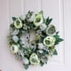 thumbnail image 3 of Corona de primavera y verano para puerta, decoración de pared, flores de seda, corona floral verde hecha a mano Verde malaquita, 3 of 5