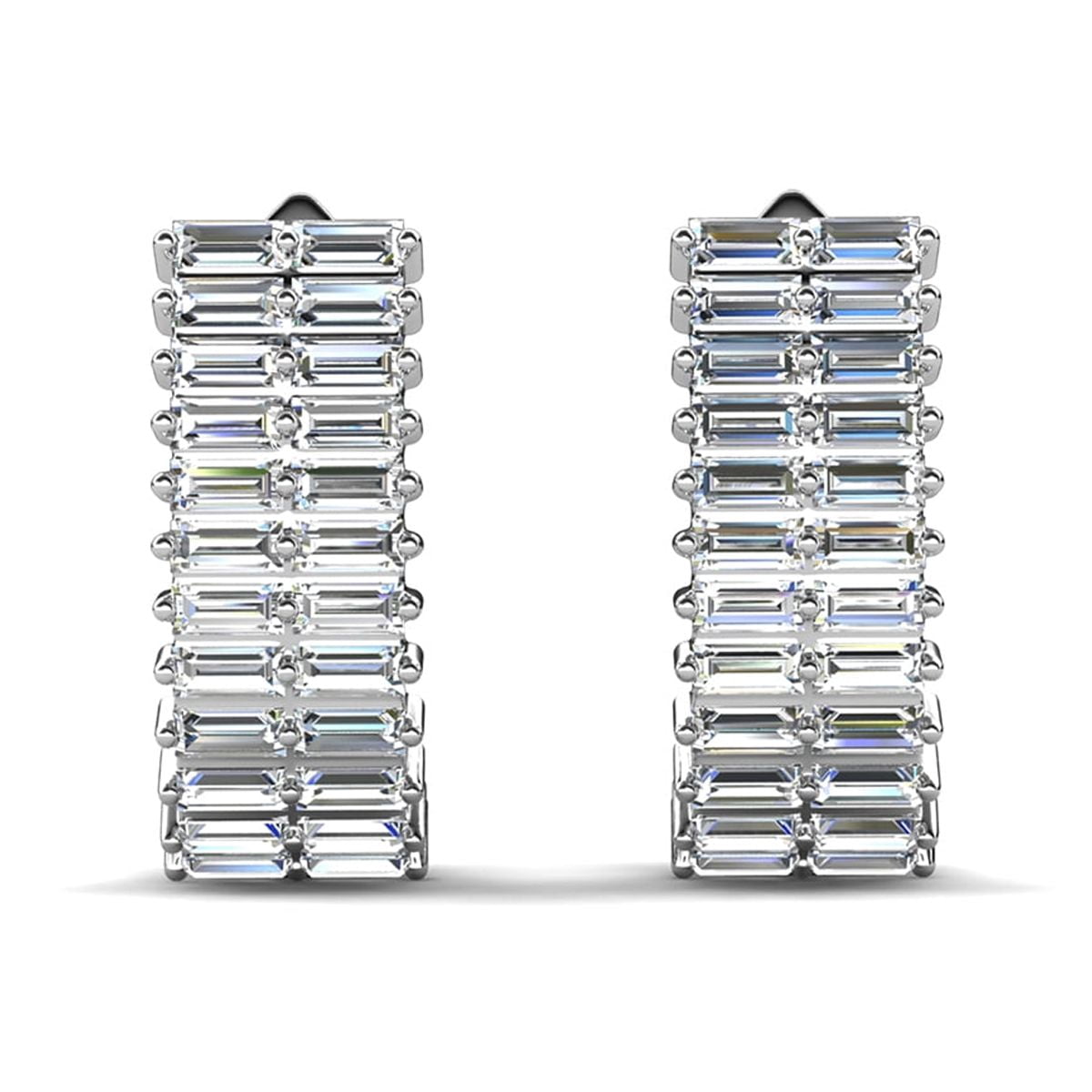 Cate & Chloe Pixie 18k White Gold Plated Women's 17mm Hoop Earrings with Simulated Diamond Crystals