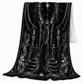 thumbnail image 2 of Dreamcatcher Moon Circle with Candles and Herbs, Gothic Celestial Style for Occult Art Lovers, Ritual Line Art and Halloween Gift, Soft Flannel Blanket, Home Decor, 2 of 9