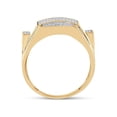 thumbnail image 3 of FB Jewels 10kt Yellow Gold Mens Round Diamond Rectangle Cluster Ring 1/4 Cttw, 3 of 4