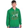 thumbnail image 4 of Popeye St Patricks Lucky Paddy Zip Hoodie Sweatshirt Men Brisco Brands S, 4 of 6