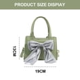 thumbnail image 2 of Women's bow handbag new fashion simple shoulder slung artificial leather handbag. - green, 2 of 6