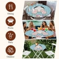 thumbnail image 7 of Easter Bunny Round Tablecloth, Fitted Table Cover with Elastic for 45"-54" Round Tables, Colorful Eggs Cute Rabbit Blue Country Wooden Table Cloth Outdoor Indoor Dinning Party Waterproof Tablecloths, 7 of 7