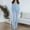 Blue, variant on Njoeus Women's Elegant 2 Piece Outfits Long Sleeve V Neck Crop Top High Waist Bodycon Flared Long Straight Pants Set Party Clubwear Jumpsuits Romper