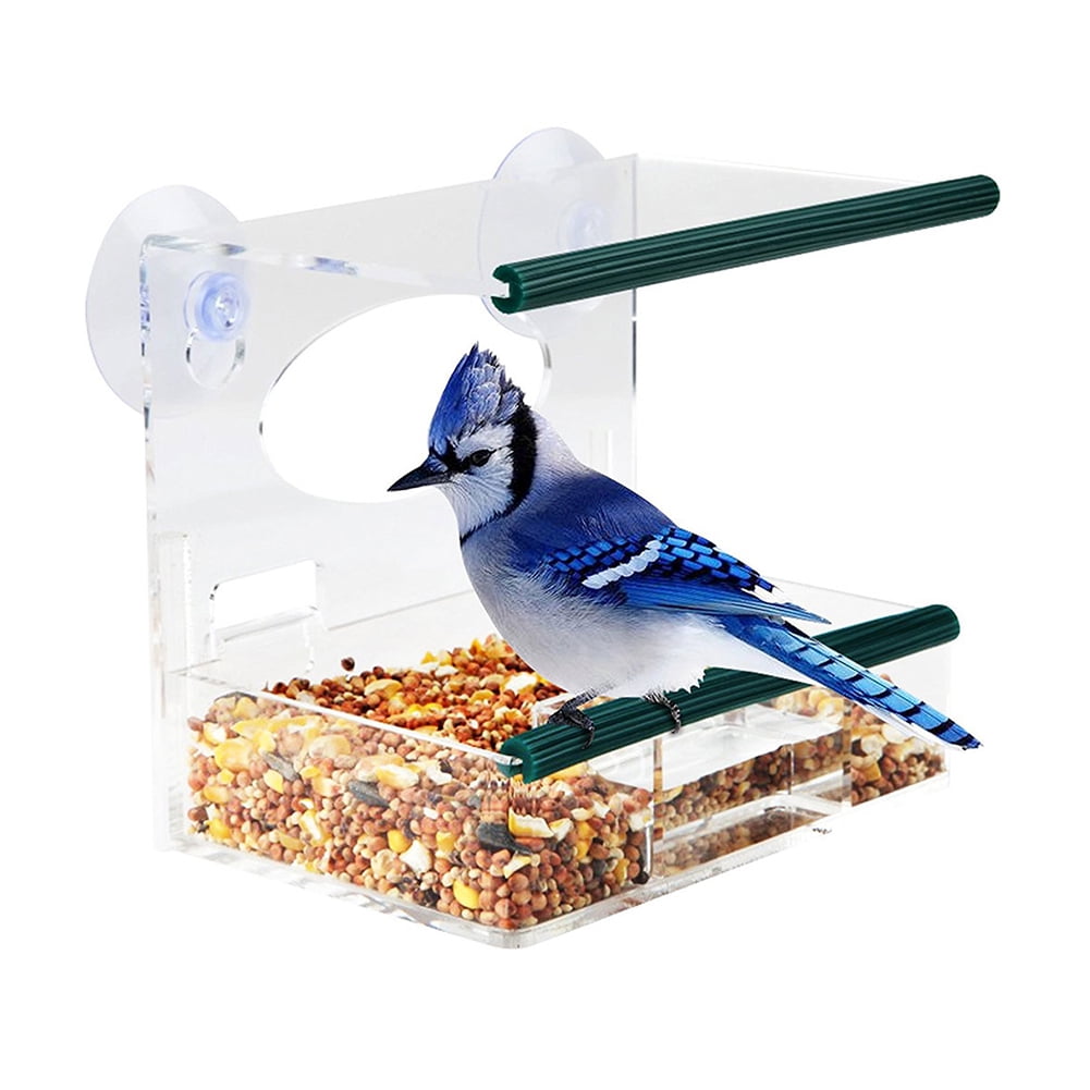 LeKing Window Bird Feeder with Strong Suction Cups and Seed Tray