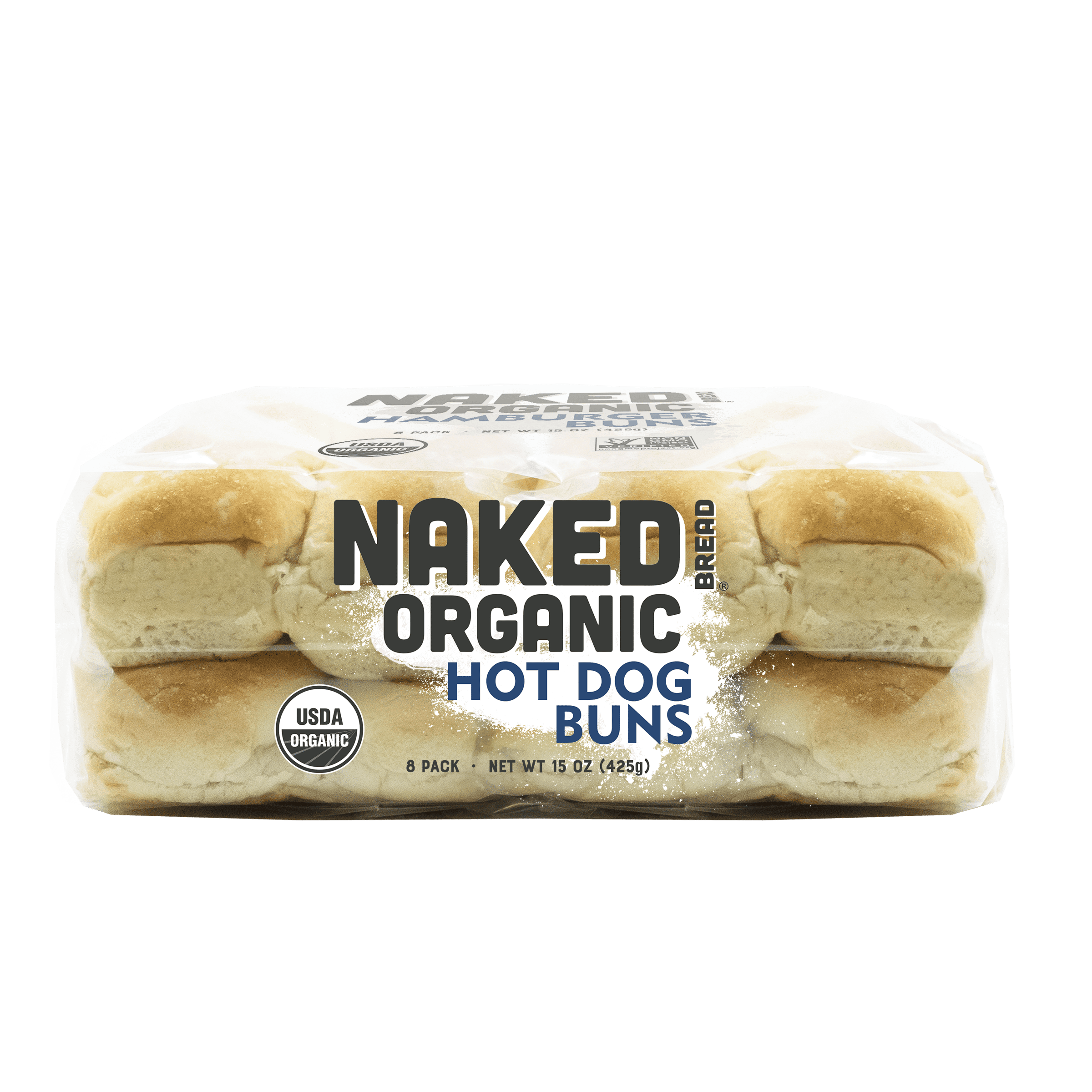 Naked Bread Organic Hot Dog Buns, 15 oz, 8 Count