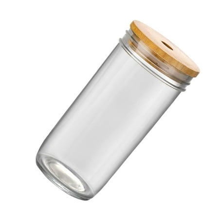 

24oz Glass Wide Mouth Tumbler Stain-free Odor-free Jar with Bamboo Lid for Smoothie Iced Coffee Juice
