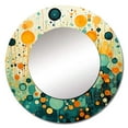 thumbnail image 2 of Designart "Nostalgic Remix II" Abstract Shapes Round Mirror Wall Décor Modern - Large Green Round Mirror - Round Mirror 23" x 23" Inch, 2 of 5