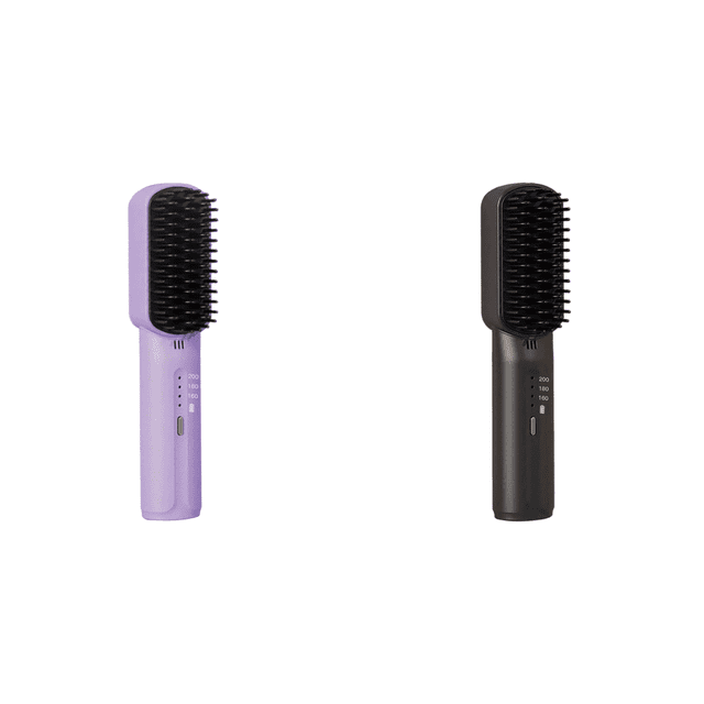 Cepillo Alisador Pelo Inalámbrico Peine Caliente Eléctrico Antiescaldaduras para Mujeres () Morado