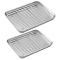 thumbnail image 4 of LEXSOMEO 2 Sets Baking Sheet with Cooling Rack Stainless Steel Cookie Pan for Bread Meat Cooking, 4 of 5
