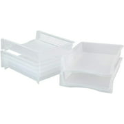 Zerdyne Clear Plastic Stackable File Trays, Desk Trays, Pack of 6