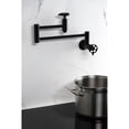 thumbnail image 4 of Kingston Brass KS8100RKZ Wendell Wall Mount Pot Filler Faucet with Knurled Handle, Matte Black, 4 of 7
