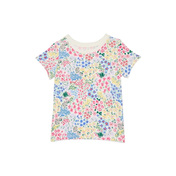 Wonder Nation Toddler Girls Tee with Short Sleeves, Sizes 18M-5T