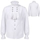 thumbnail image 3 of Camisa medieval gótica de manga larga con cuello con volantes para hombre - Material resistente, informal/fiesta, S-XXXL, 3 of 8