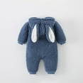 thumbnail image 5 of Hicidod Newborn Onesie Unisex Fleece Hooded Infant Jumpsuit Snowsuit Cute Ears Winter Warm Thick Baby Romper, 5 of 7