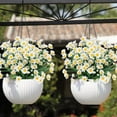 thumbnail image 2 of Sinhoon 8 Bundles Artificial Daisy Flowers Outdoor Decoration UV Resistant Fake Flowers Faux Plastic Plant Indoor Outside Hanging Garden Home Porch Box Decor (White), 2 of 6