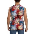 thumbnail image 4 of Goofa Hawaiian Style Printed Men's Sleeveless T-Shirt - Athletic Gym Workout Tank Top for Men - Moisture-Wicking, UPF 30+ Quick-Dry Muscle Tee-XX-Large, 4 of 8