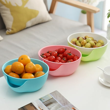 

Frcolor Snack Bowl with Shell Holder Double Dish Nut Bowl for Pistachio Sunflower Edamame Cherries Candies(Random Color)