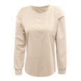 thumbnail image 4 of Gvdentm Sweatshirts for Women Crewneck Puff Sleeve Tunic Tops Lightweight Sweaters Fashion 2023 Beige,XL, 4 of 4