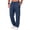 Dark Blue #271, variant on Men's Jogger Pants Elastic Waist Button Fly Loose Fit Solid Color Casual Sweatpants Lounge Trousers with Pockets