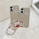 thumbnail image 4 of For iPhone 16 Case Rhinestone Decor Butterfly Mirror Surface Phone Cover with Strap, 4 of 5