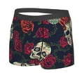 thumbnail image 2 of Wukai Roses Skulls Print Men’s Underwear Breathable Boxer Briefs,&nbsp;Moisture Wicking & Breathable-Large, 2 of 7