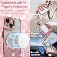 thumbnail image 4 of Magnetic Case  for iPhone 15 Plus Glitter Case Luxury Plating Love Heart Compatible with MagSafe Clear Case with Camera Protector Protection Shockproof Cover for Women Girls-Pink, 4 of 12