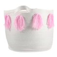 thumbnail image 2 of Woven Tassel Bucket Pink Household Storage Basket That Simplifies Life Daily, 2 of 2