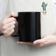 thumbnail image 4 of 12 Oz Extra Large Ceramic Coffee Mug, Classic Porcelain Super Big Tea Cup With Handle For Office And Home, Black, 4 of 5