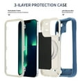 thumbnail image 2 of Heavy Duty Case for iPhone 13 Pro, Rugged PC Soft Silicone Shockproof Magnetic Triple-Layers Protective Cover Compatible with MagSafe Wireless Charging Military Grade Lens Protection Case,Deep Blue, 2 of 6
